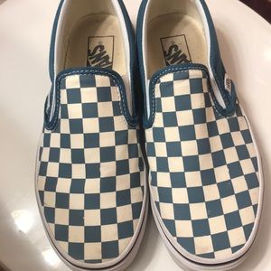 Teal Checkered Vans